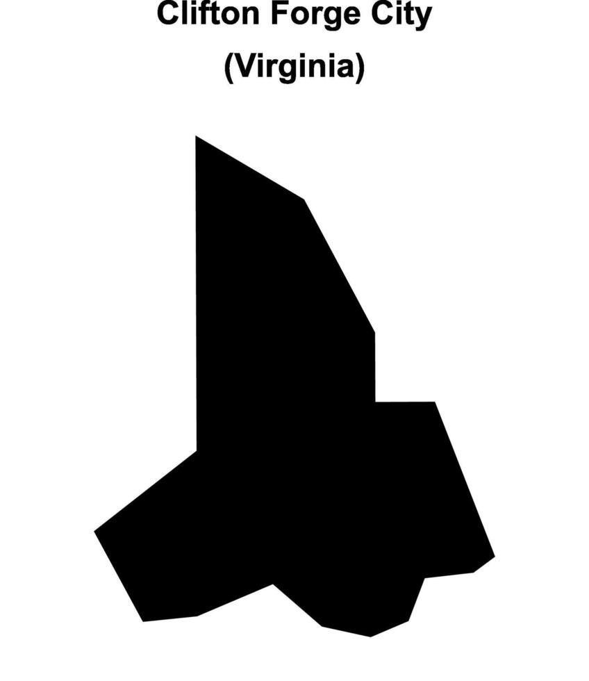 Clifton Forge City County, Virginia blank outline map vector