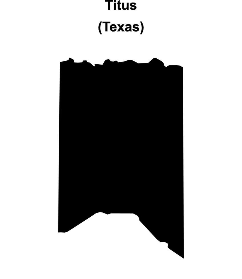 Titus County, Texas blank outline map vector