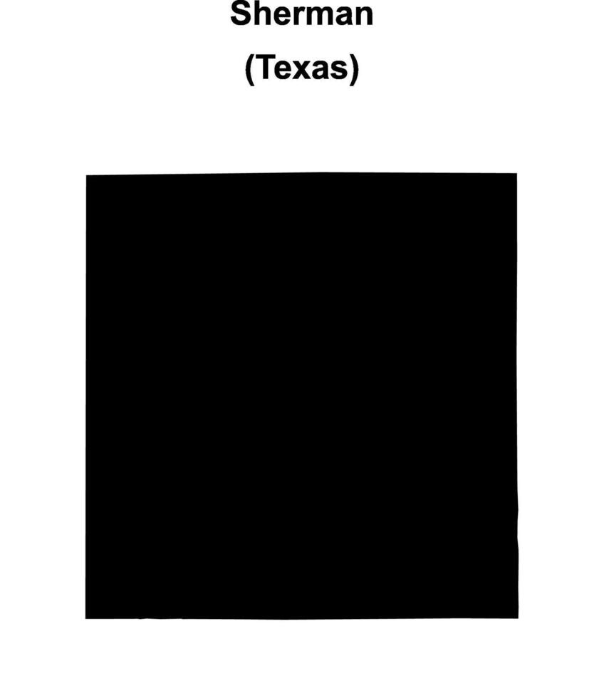 Sherman County, Texas blank outline map vector