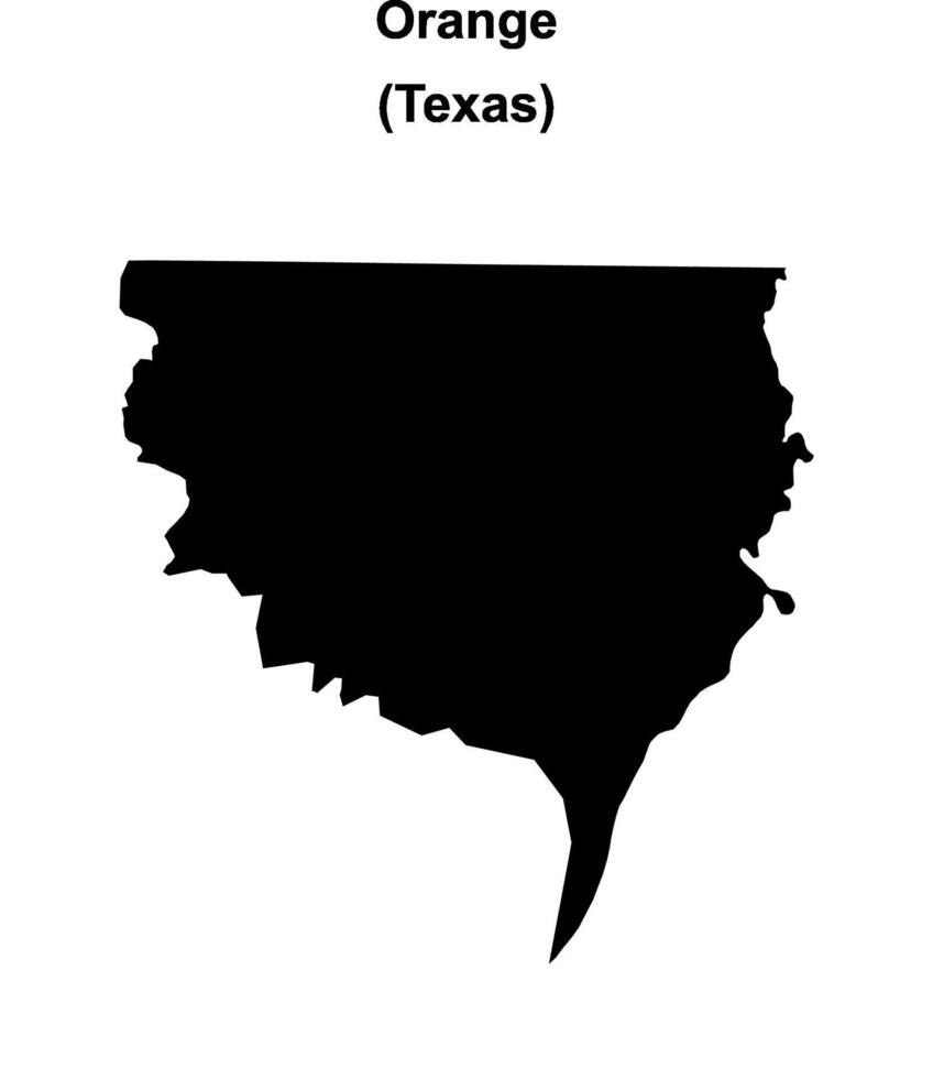 Orange County, Texas blank outline map vector