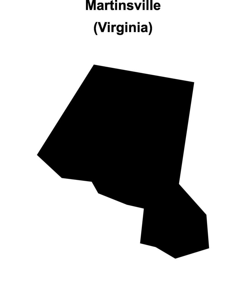 Martinsville County, Virginia blank outline map vector