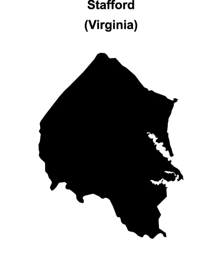 Stafford County, Virginia blank outline map vector