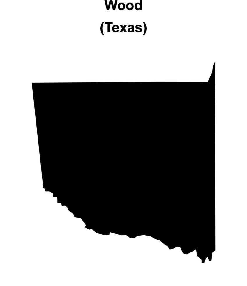 Wood County, Texas blank outline map vector