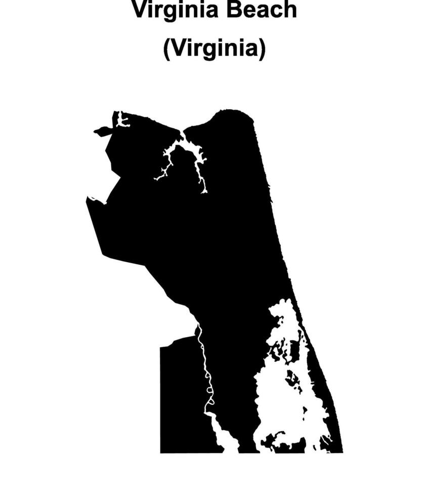 Virginia Beach County, Virginia blank outline map vector