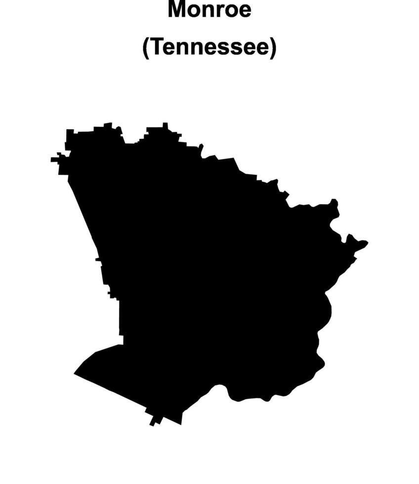 Monroe County, Tennessee blank outline map vector