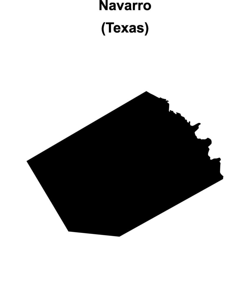 Navarro County, Texas blank outline map vector