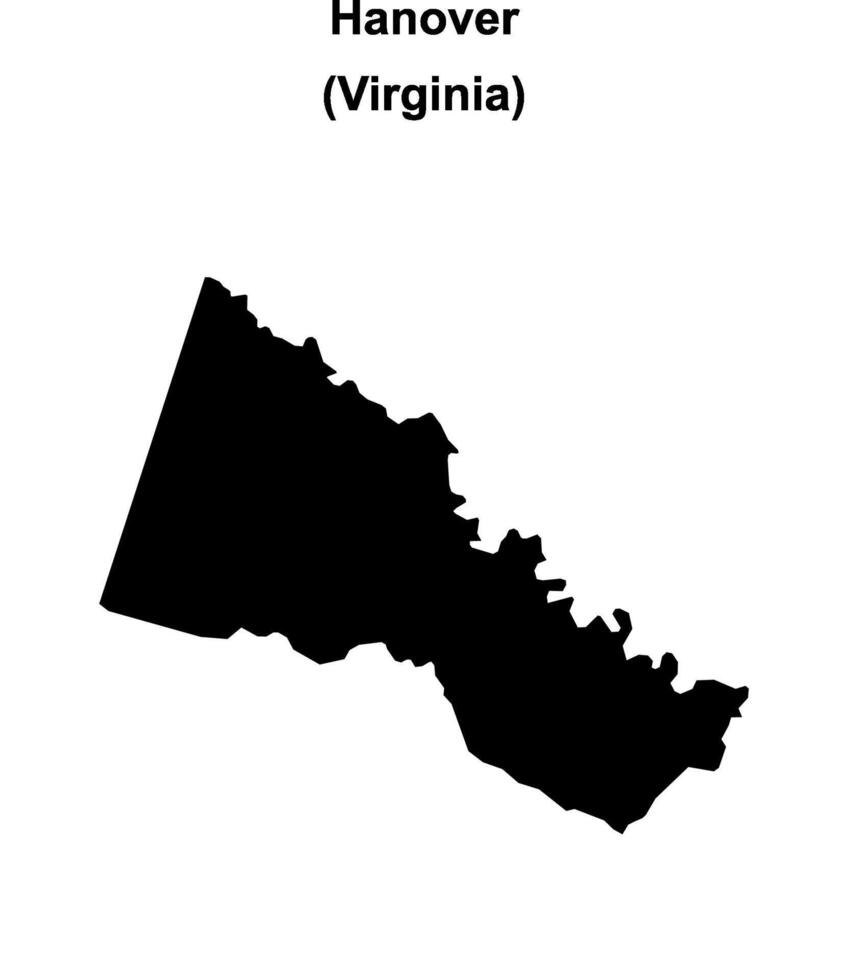Hanover County, Virginia blank outline map vector