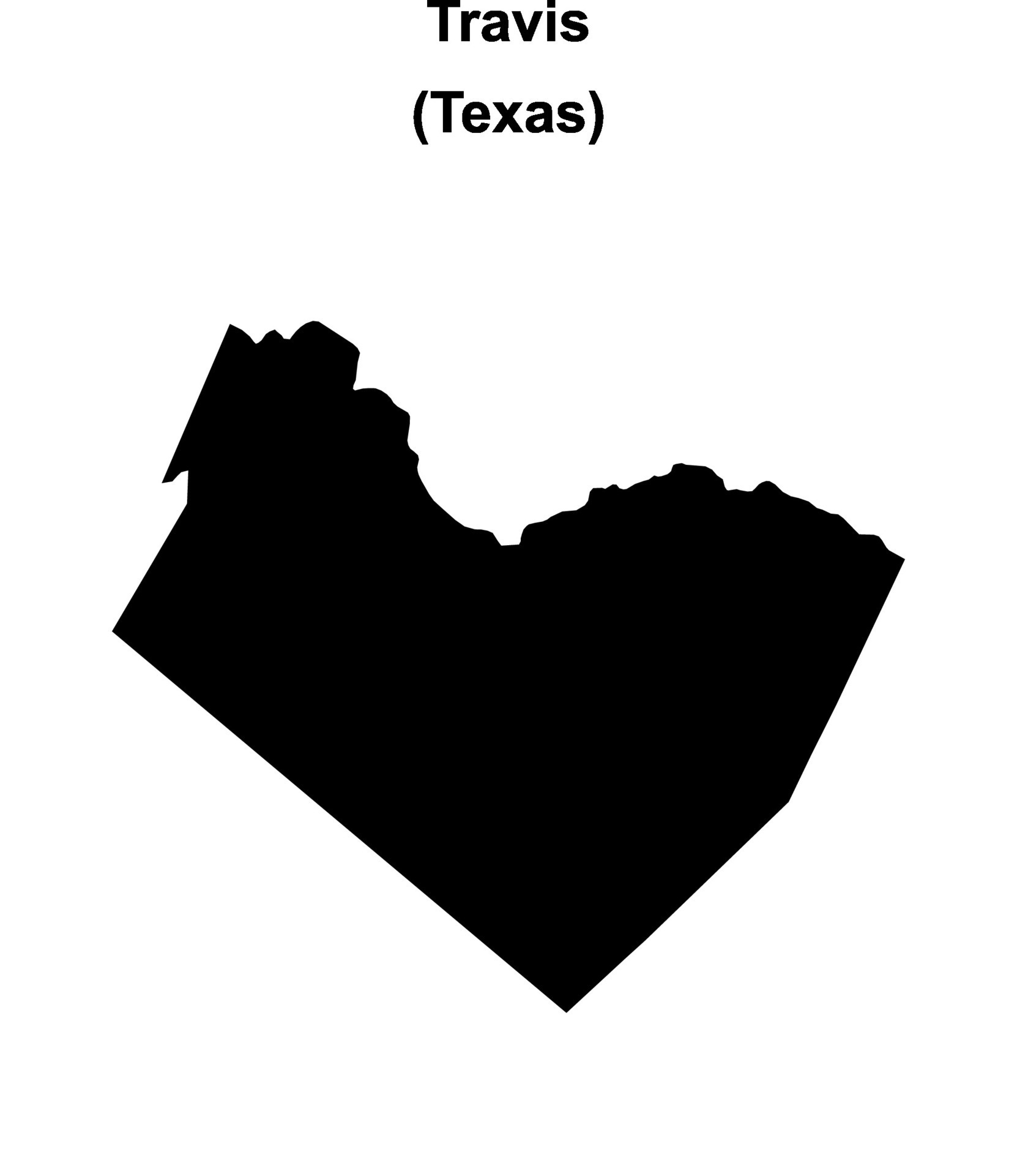 Travis County, Texas blank outline map 47449944 Vector Art at Vecteezy