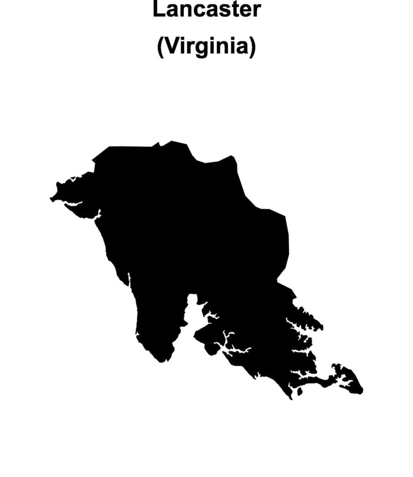 Lancaster County, Virginia blank outline map vector