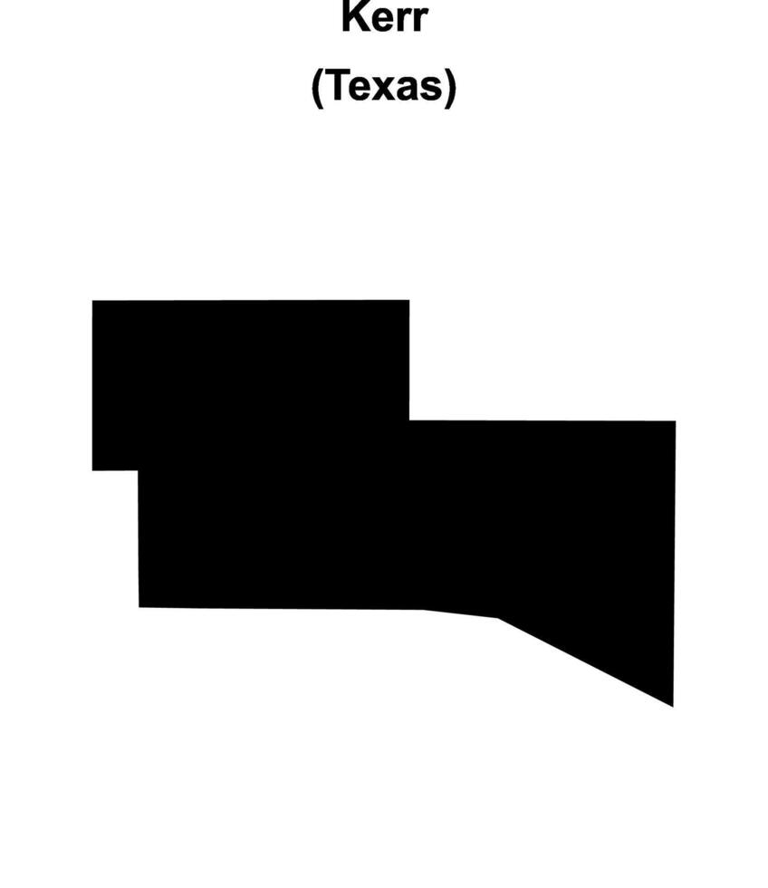 Kerr County, Texas blank outline map vector