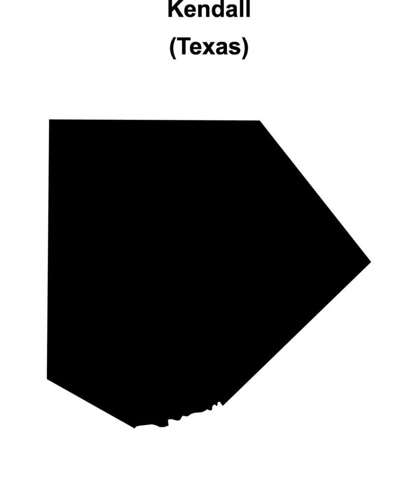 Kendall County, Texas blank outline map vector