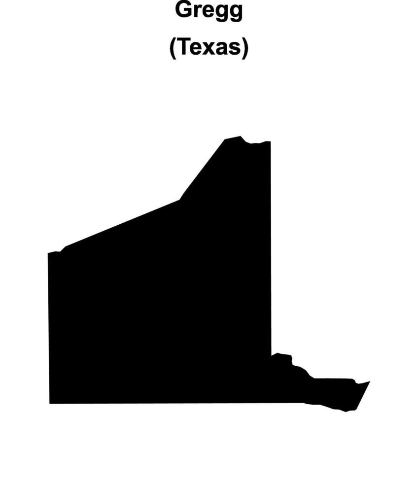 Gregg County, Texas blank outline map vector