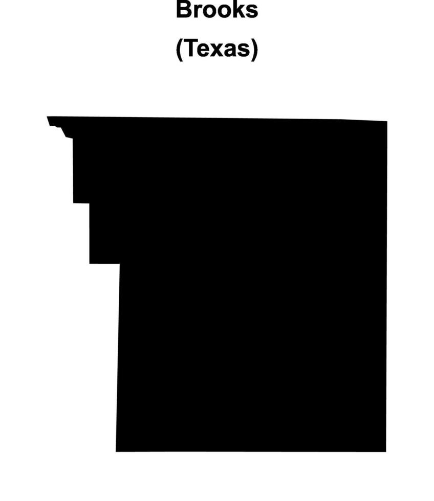 Brooks County, Texas blank outline map vector