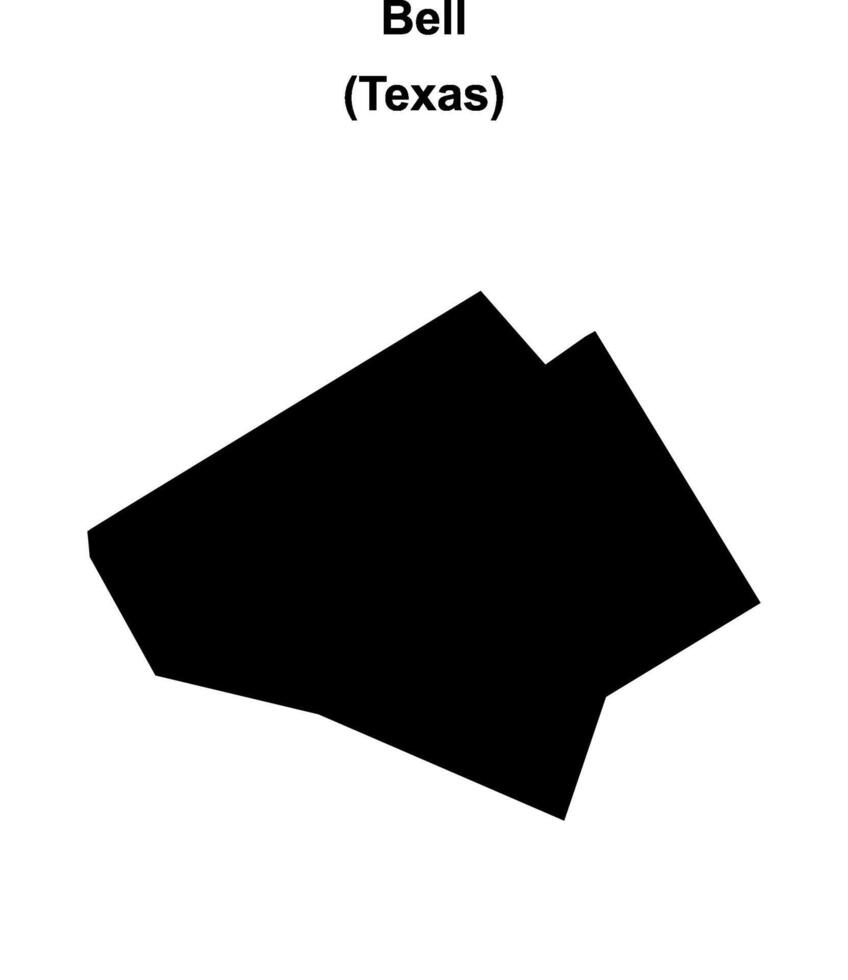 Bell County, Texas blank outline map vector