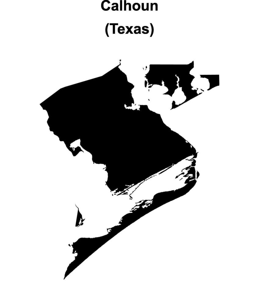 Calhoun County, Texas blank outline map vector