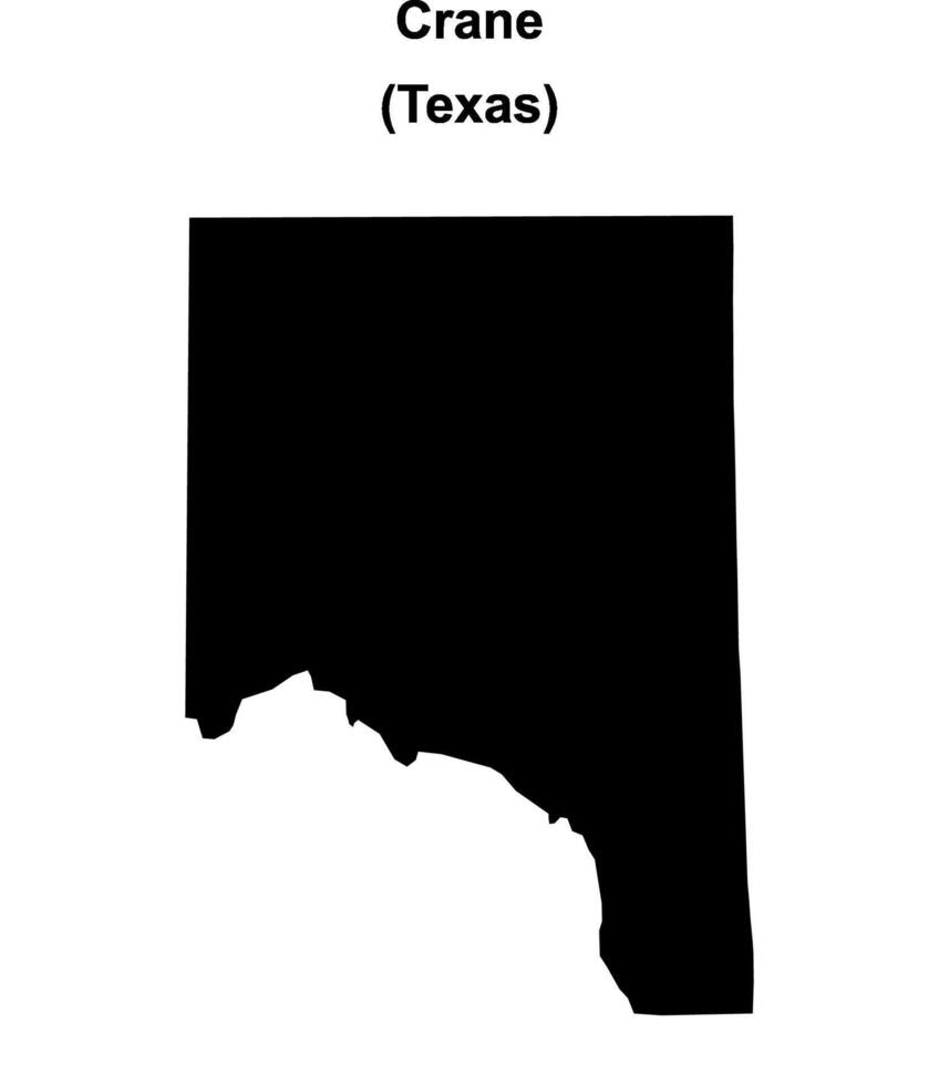 Crane County, Texas blank outline map vector