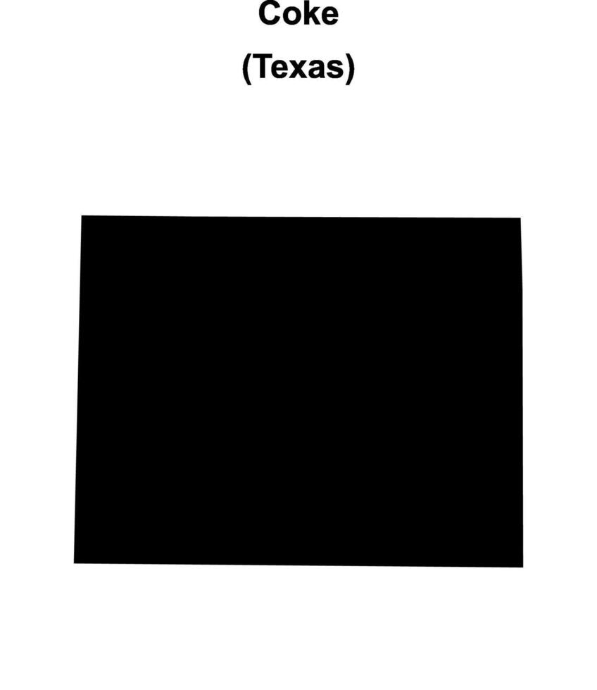 Coke County, Texas blank outline map vector