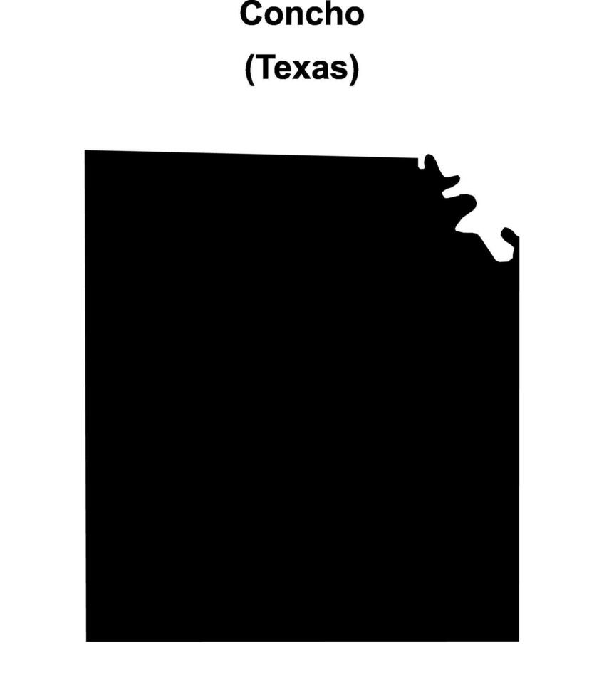 Concho County, Texas blank outline map vector