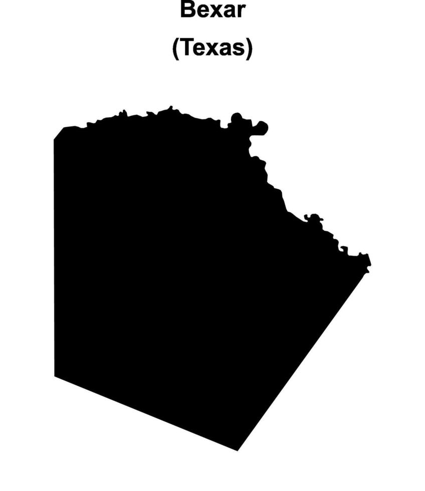 Bexar County, Texas blank outline map vector