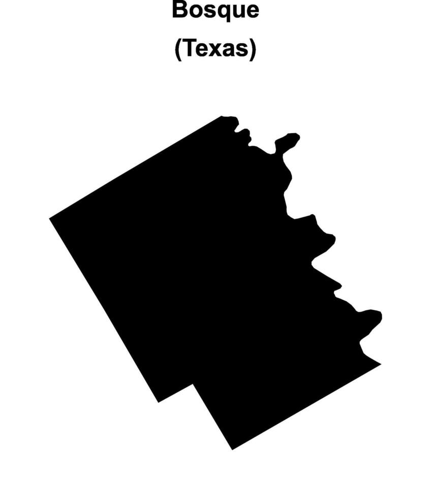 Bosque County, Texas blank outline map vector