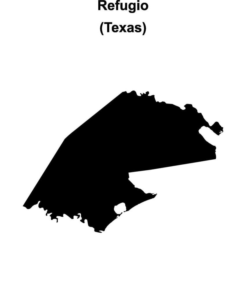 Refugio County, Texas blank outline map vector