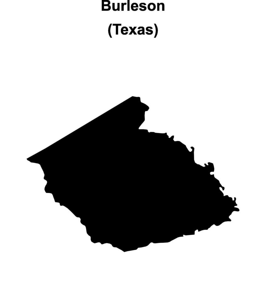 Burleson County, Texas blank outline map vector