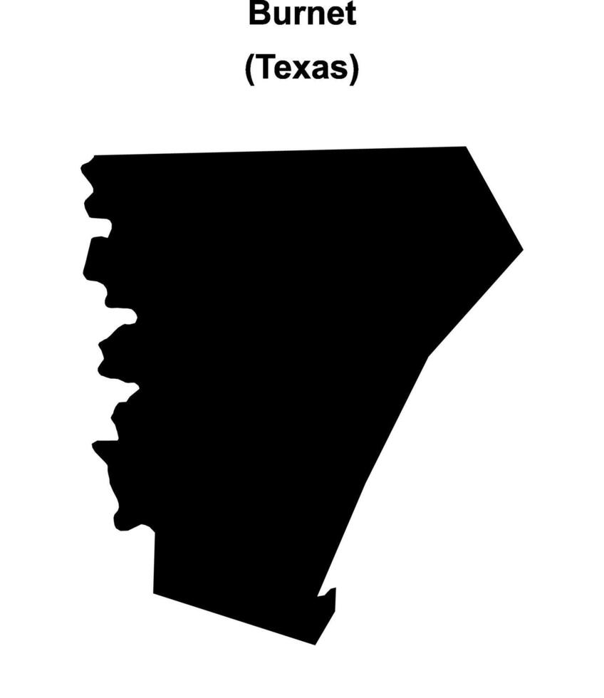 Burnet County, Texas blank outline map vector
