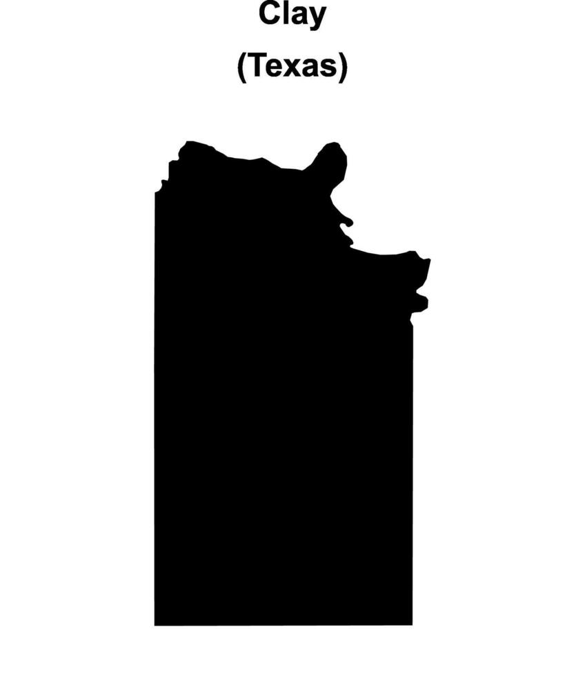 Clay County, Texas blank outline map vector
