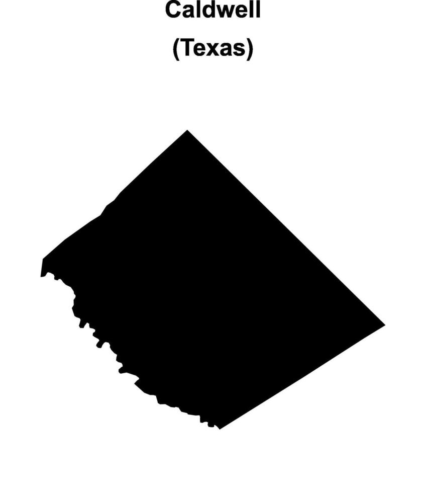 Caldwell County, Texas blank outline map vector