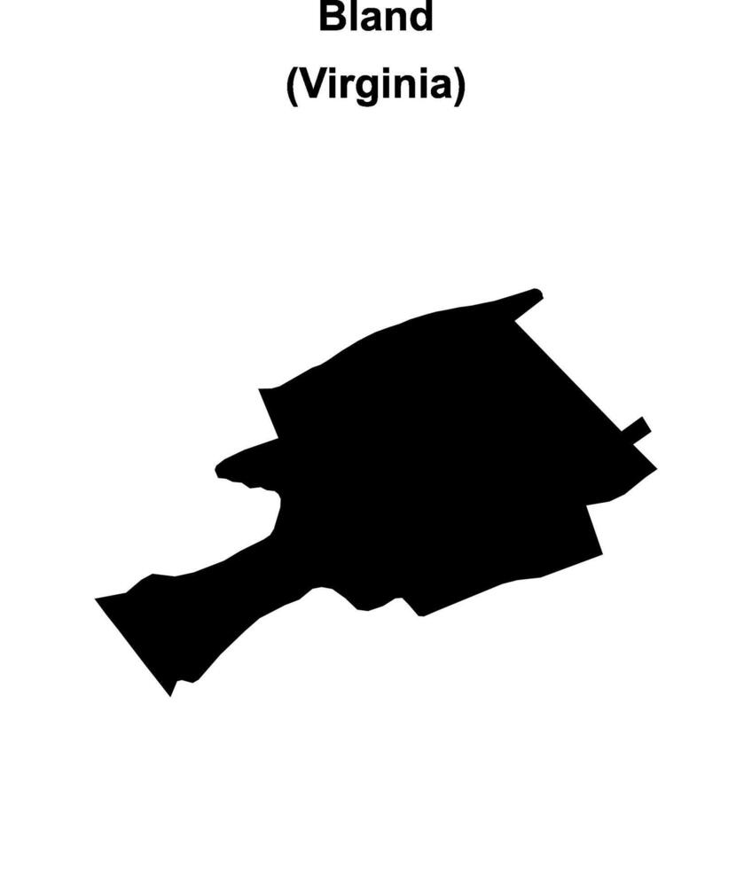 Bland County, Virginia blank outline map vector