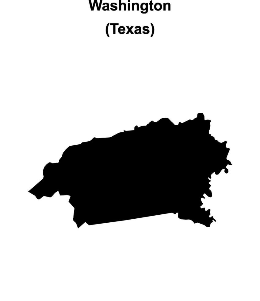 Washington County, Texas blank outline map vector