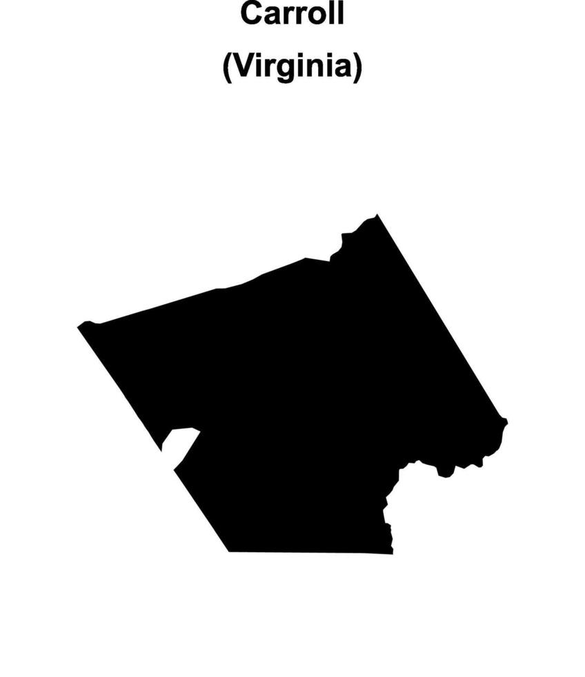 Carroll County, Virginia blank outline map vector