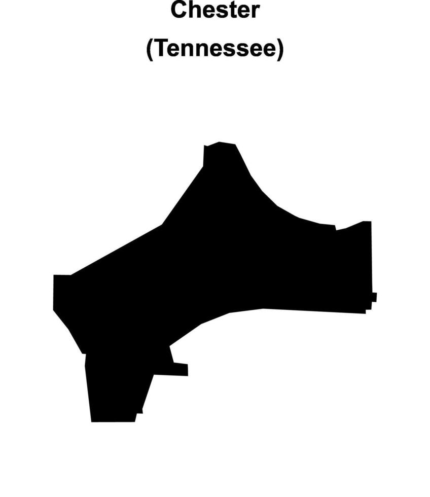 Chester County, Tennessee blank outline map vector