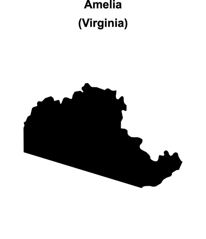 Amelia County, Virginia blank outline map vector