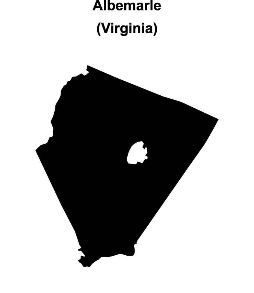 Albemarle County, Virginia blank outline map vector