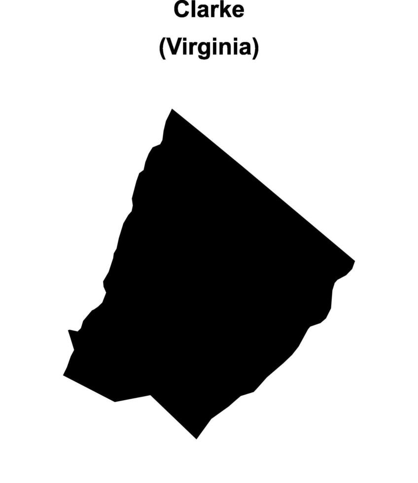 Clarke County, Virginia blank outline map vector