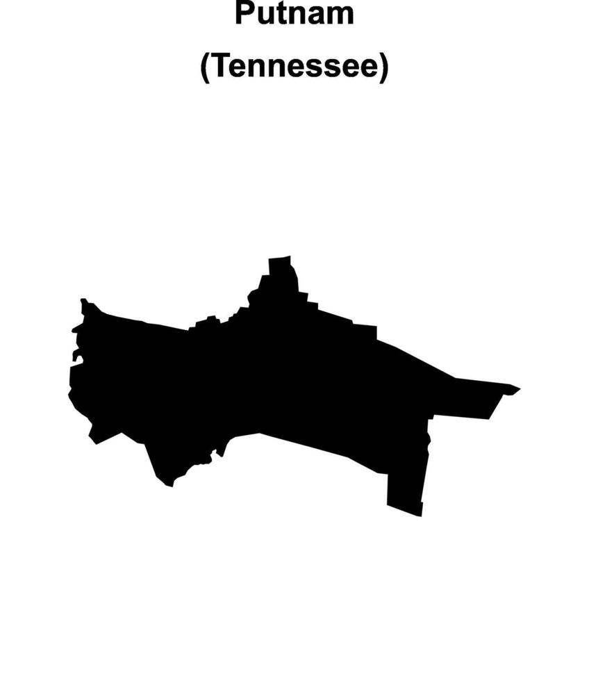 Putnam County, Tennessee blank outline map vector
