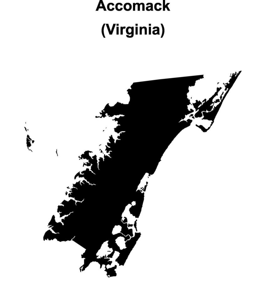 Accomack County, Virginia blank outline map vector