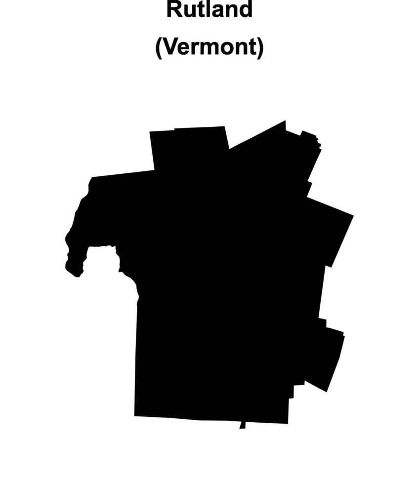 Rutland County, Vermont blank outline map vector