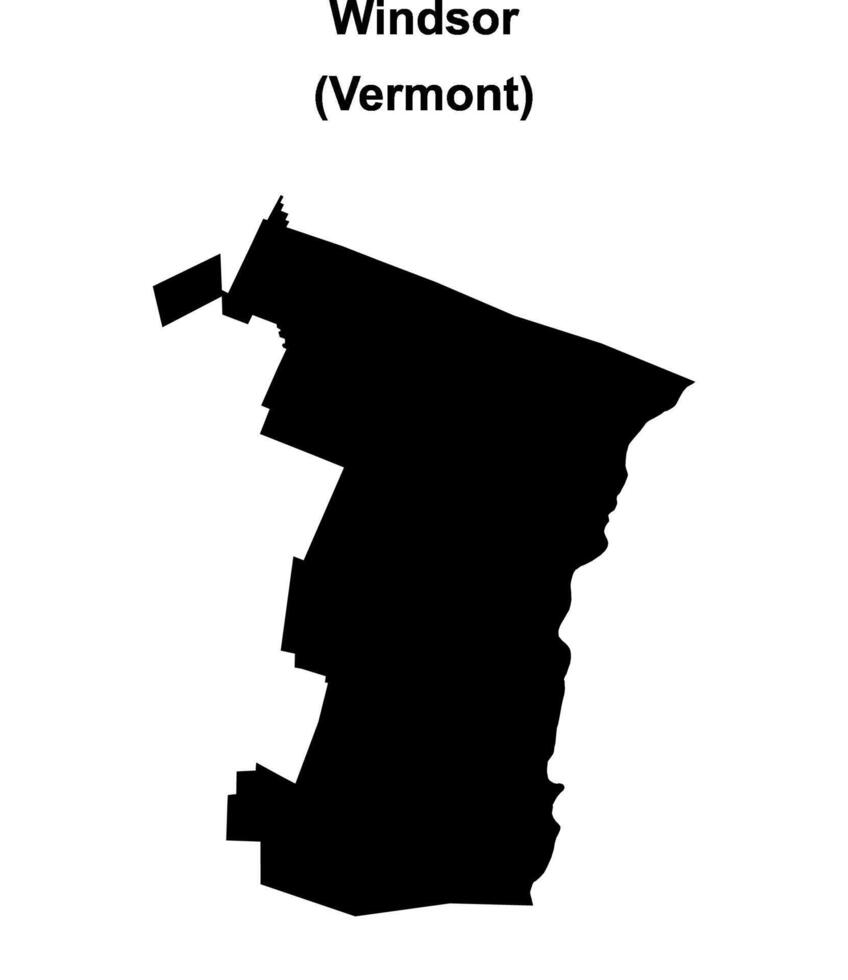 Windsor County, Vermont blank outline map vector