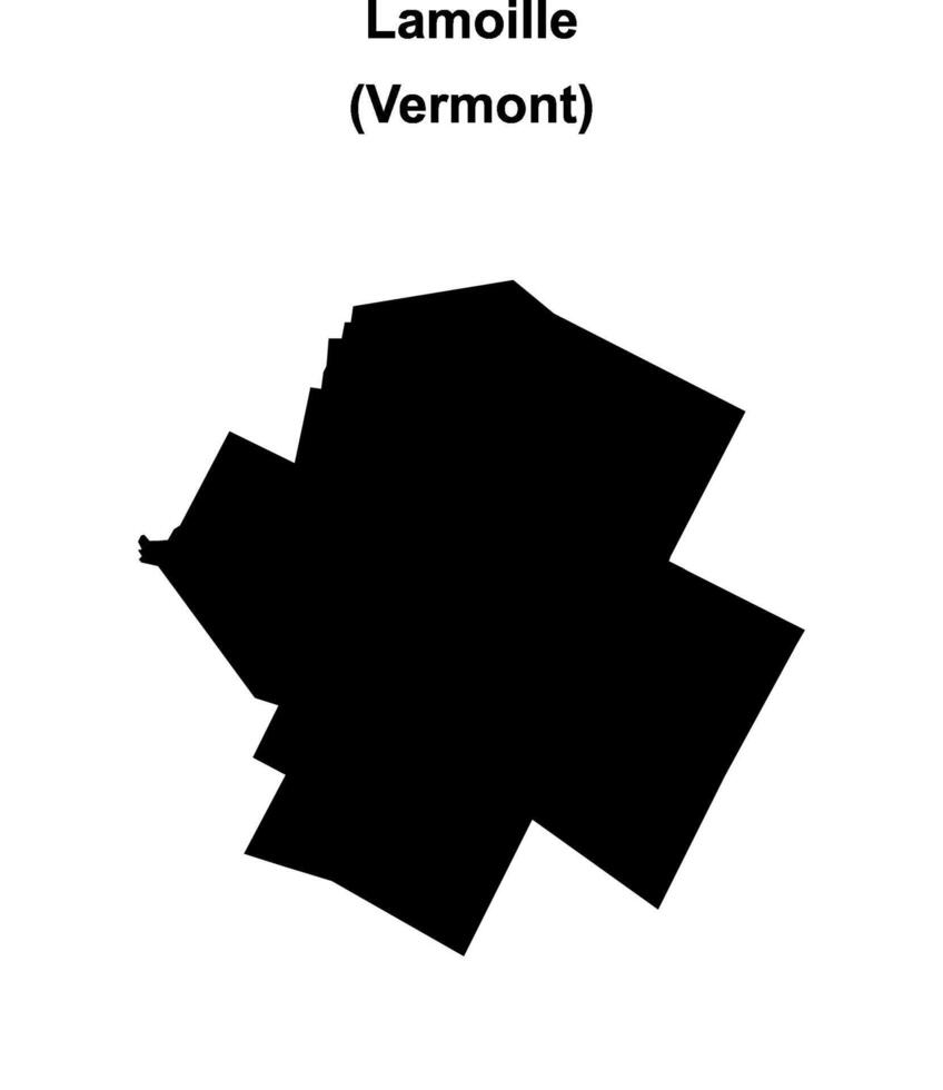 Lamoille County, Vermont blank outline map vector