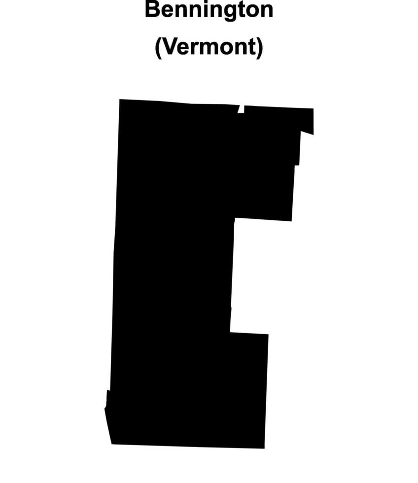 Bennington County, Vermont blank outline map vector