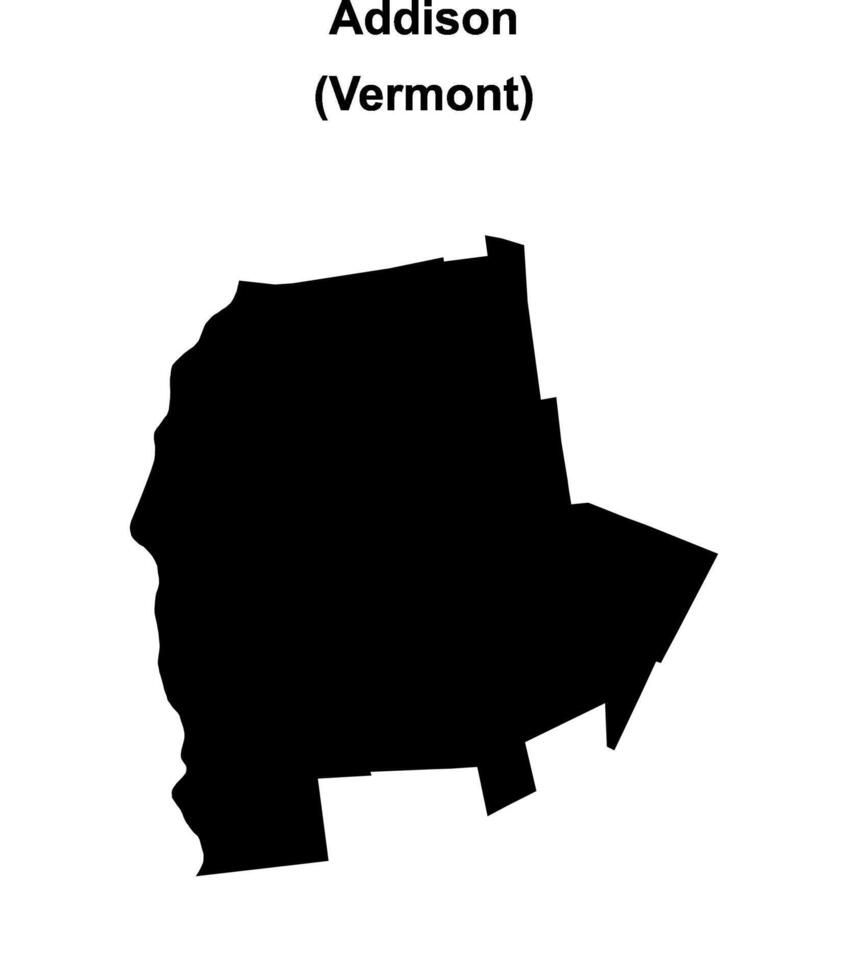 Addison County, Vermont blank outline map vector