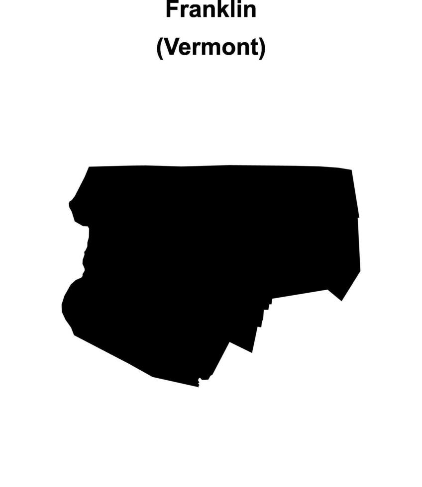 Franklin County, Vermont blank outline map vector