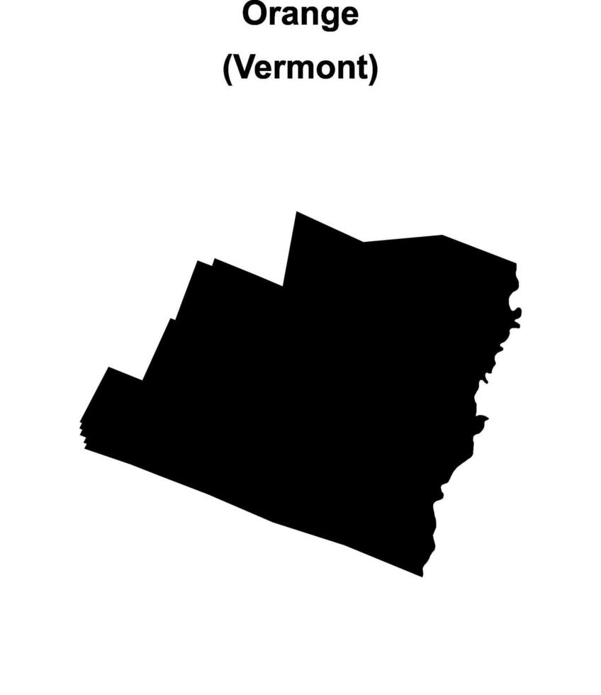 Orange County, Vermont blank outline map vector