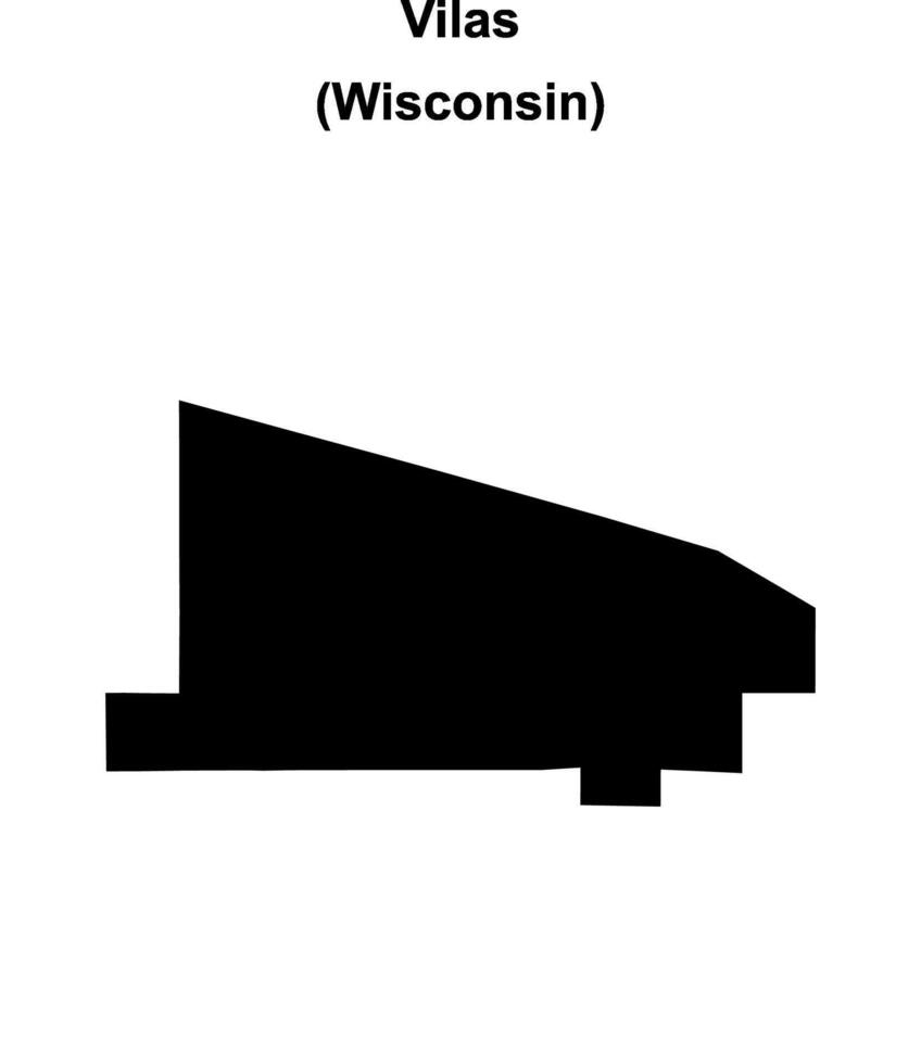 Vilas County, Wisconsin blank outline map vector