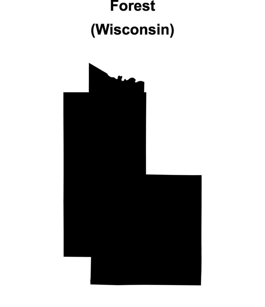 Forest County, Wisconsin blank outline map vector