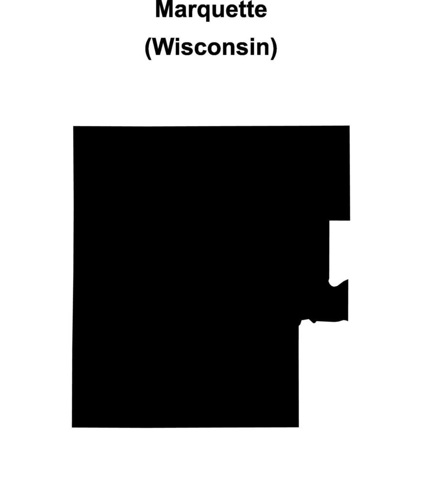 Marquette County, Wisconsin blank outline map vector