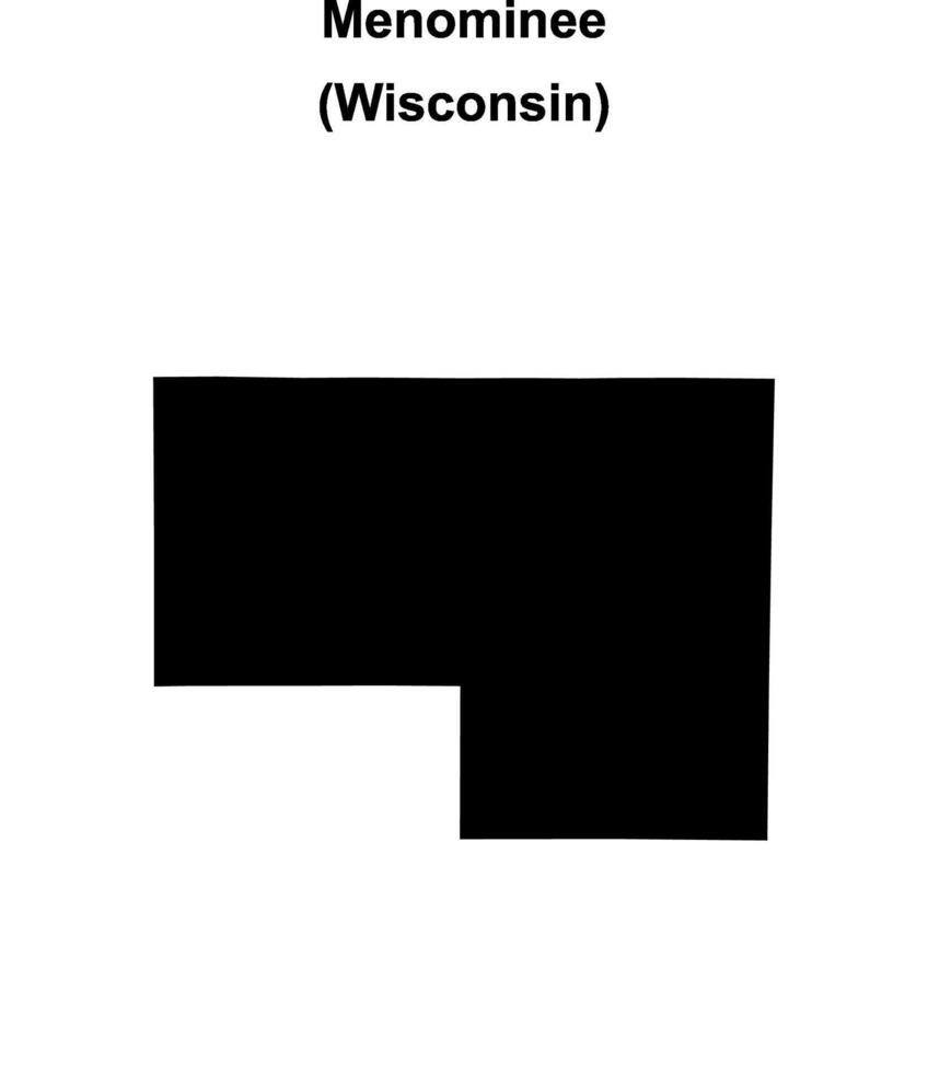 Menominee County, Wisconsin blank outline map vector