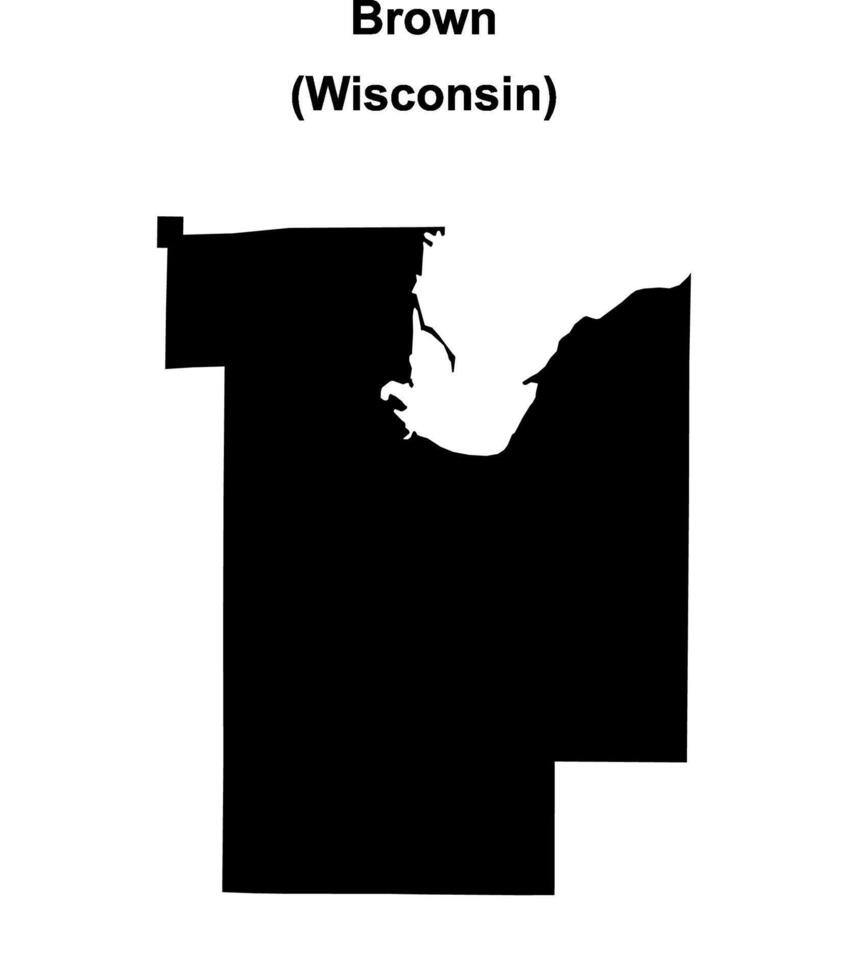 Brown County, Wisconsin blank outline map vector